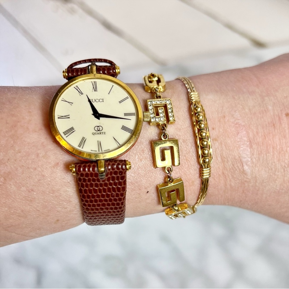 Givenchy Crystal & Gold Plated Logo Bracelet - Picture 6 of 6